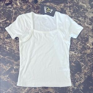 ART CLASS White Ribbed Top